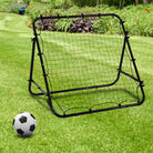 HOMCOM Adjustable Rebounder Net Kickback Target Goal for Teens Adults Training, Black - anydaydirect
