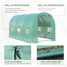 Outsunny 4L x 2W x 2H M Greenhouse Walk-in Polytunnel Outdoor Garden Flower Vegetable Planter 25mm Diameter Galvanised Steel Frame with Zipped Door - anydaydirect