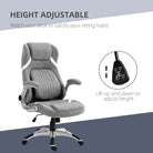 Vinsetto Linen-Look Office Chair, with Adjustable Height and Tension - Grey - anydaydirect