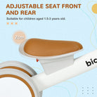 AIYAPLAY Kids Balance Bike for 1-3 Years Old with Adjustable Seat, Silent Wheels, White - anydaydirect