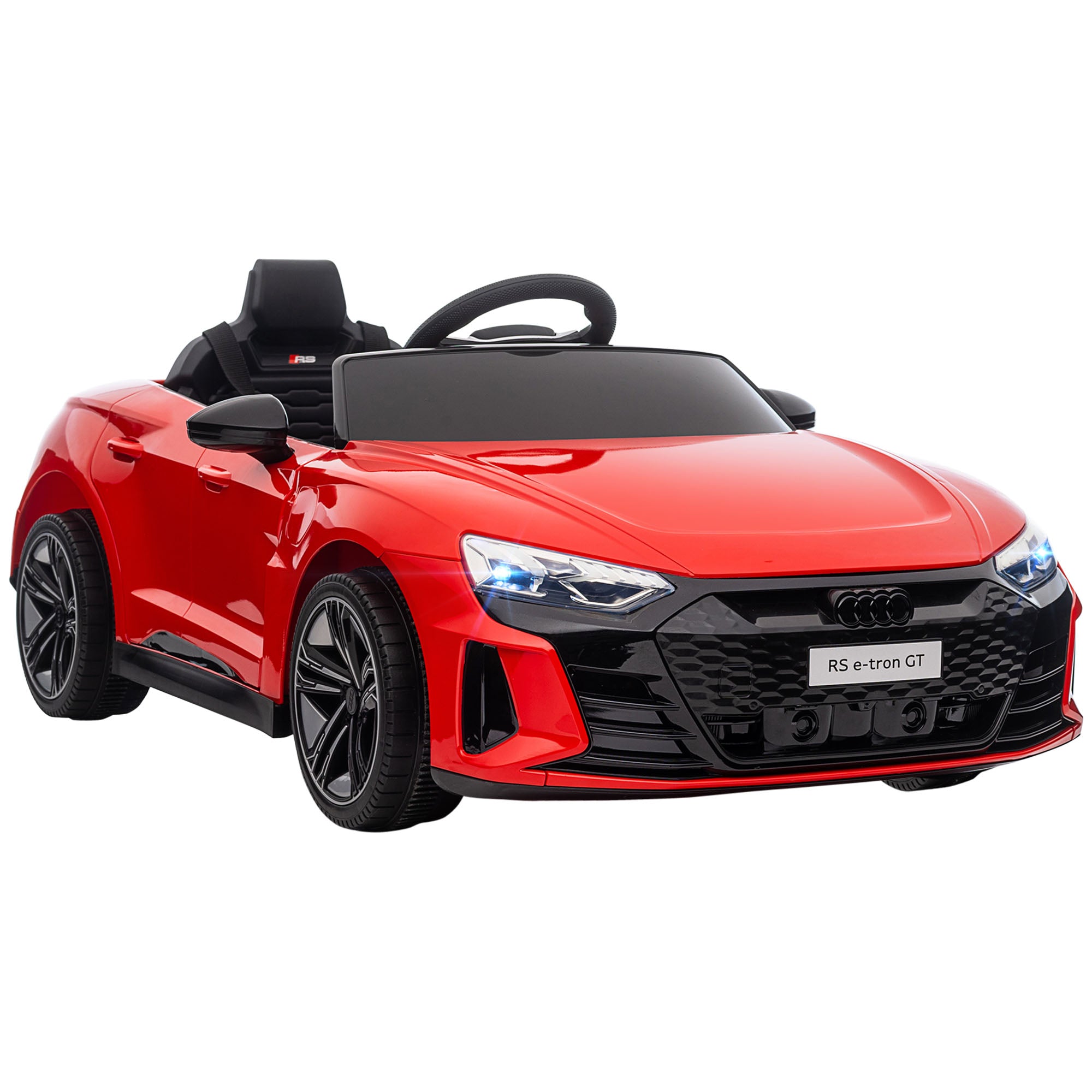 Kids Electric Ride On Car HOMCOM Audi Licensed 12V Electric Car, with Remote Control, Suspension System, Lights, Music, Motor - Red - anydaydirect