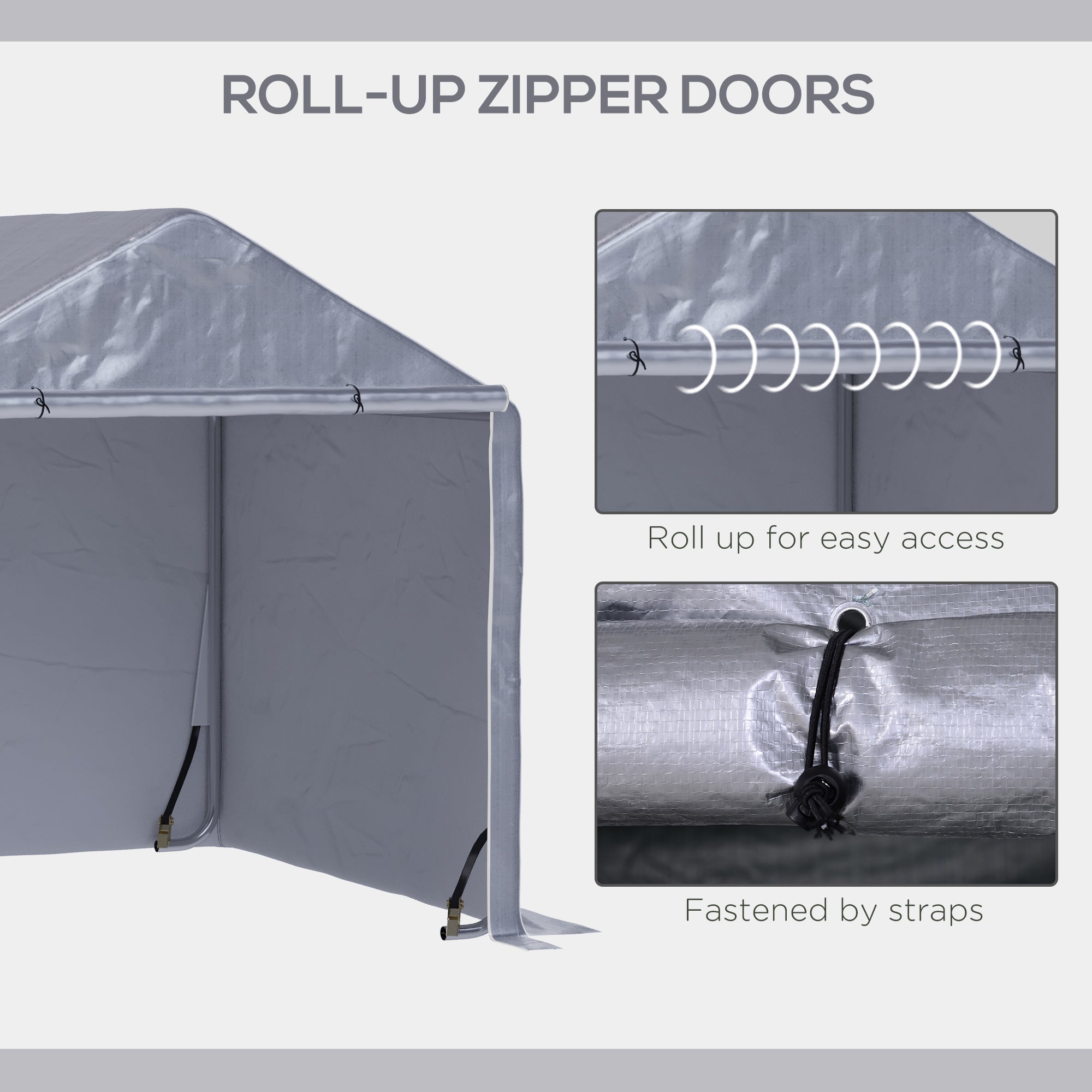 Outsunny 2 x 2m Garden Fabric Storage Tent - Grey - anydaydirect