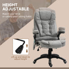 Vinsetto Massage Recliner Chair Heated Office Chair with Six Massage Points Microfiber Cloth 360° Swivel Wheels Grey - anydaydirect