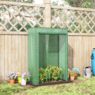 Outsunny 100 x 50 x 150cm Tomato Greenhouse Steel Frame PE Cover with Roll-up Door Outdoor for Backyard, Balcony, Garden, Green - anydaydirect