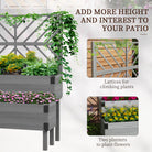 Outsunny Raised Garden Bed with Trellis, 2-Tier Wooden Elevated Planter Box  for Vegetables, Flowers, Herbs, Grey - anydaydirect