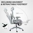 HOMCOM Multi-Adjustable Mesh Office Chair - Grey - anydaydirect