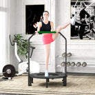 HOMCOM 40" Foldable Mini Fitness Trampoline, with Adjustable Foam Handle, Green - anydaydirect