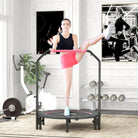 HOMCOM 45" Foldable Mini Fitness Trampoline, with Adjustable Foam Handle, Pink - anydaydirect