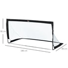 HOMCOM Set of 2 Football Goal Net 6 x 3 ft Foldable Outdoor Sport Training Teens Adults Football with Carrying Bag Black - anydaydirect