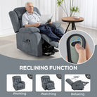 HOMCOM Power Lift Recliner Chair with Massage, Overstuffed Lift Chair for Elderly with Footrest, Remote and Side Pocket, Grey - anydaydirect