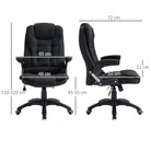 Vinsetto Ergonomic Office Chair Comfortable Desk Chair with Armrests Adjustable Height Reclining and Tilt Function Black - anydaydirect