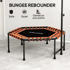 SPORTNOW 45" Rebounder Trampoline for Adults, Quiet Bungee Rebounder with LED Lights and Adjustable Handle, Orange - anydaydirect