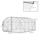 Outsunny Polytunnel Greenhouse Walk-in Grow House with UV-resistant PE Cover, Door, Galvanised Steel Frame, 4 x 3 x 2m, White - anydaydirect
