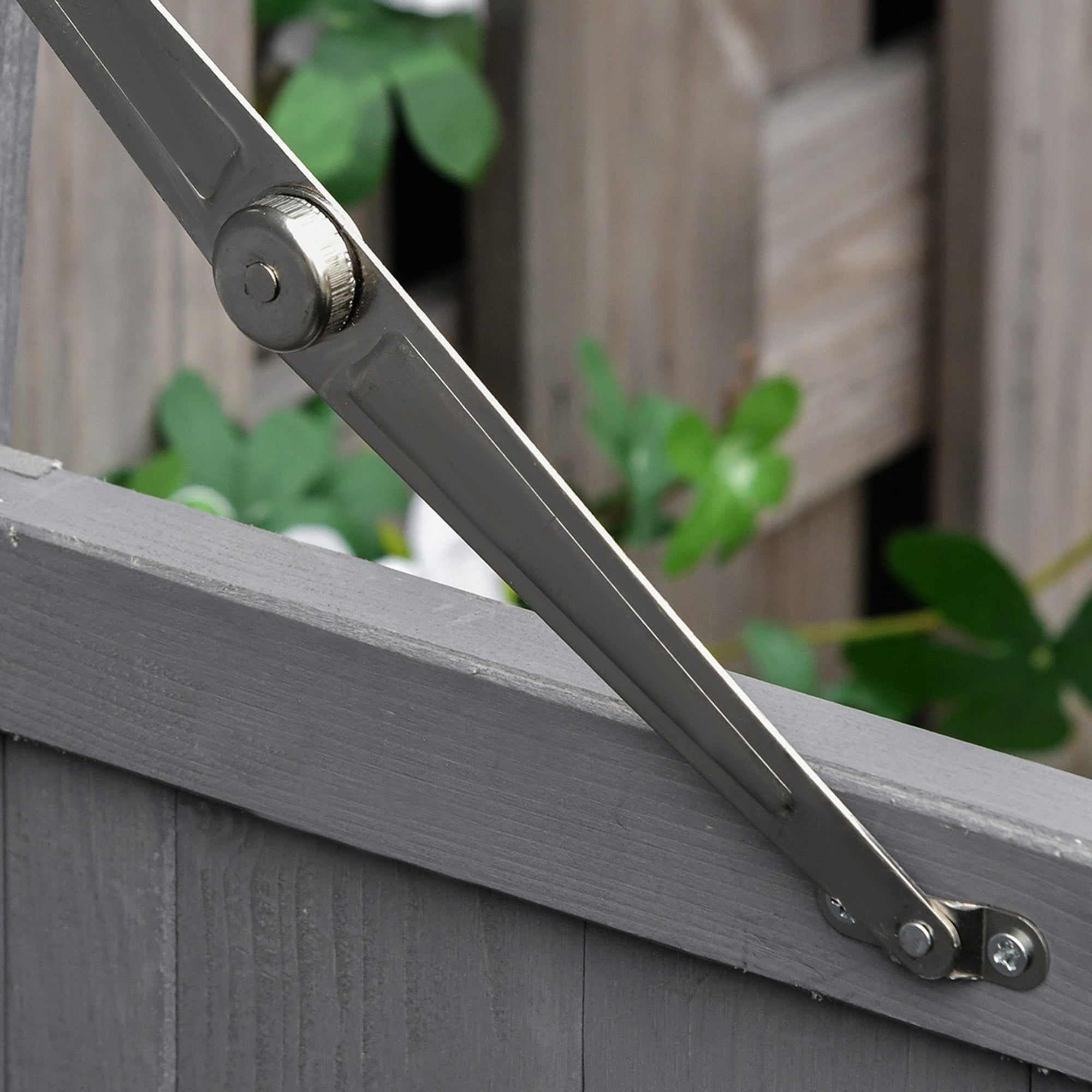 Outsunny Wooden Garden Storage Shed Tool Cabinet Organiser with Shelves, Two Doors,74 x 43 x 88cm, Grey - anydaydirect