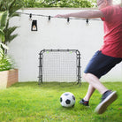 HOMCOM Double Sided Football Rebounder Net, Football Rebound Goal with Five Adjustable Angles, Black - anydaydirect