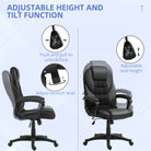 HOMCOM Faux Leather Office Chair - Black - anydaydirect