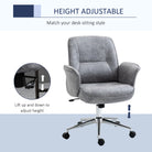 Vinsetto Swivel Computer Office Chair Mid Back Desk Chair for Home Study Bedroom, Light Grey - anydaydirect