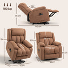 HOMCOM Power Lift Recliner Chair with Massage, Overstuffed Lift Chair for Elderly with Footrest, Remote and Side Pocket, Brown - anydaydirect