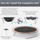 SPORTNOW Trampoline Replacement Mat with Spring Pull Tool, 54 V-Hooks, for 10ft Trampoline using 14cm Springs, Orange - anydaydirect