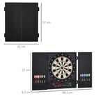 HOMCOM Electronic Dartboard Set, 27 Games Modes and 202 Variations, LED & 12 Soft Tip Darts and Cabinet to Storage, Ready-to-Play Multi-Game Option Darts Machine - anydaydirect