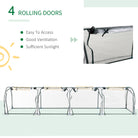 Outsunny Medium Greenhouse, Small Polytunnel Green House with Zipped Doors, Steel Frame for Garden Backyard, 395 x 100 x 80cm, Clear - anydaydirect