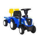 HOMCOM NEW HOLLAND Licensed Toddler Slider Car: Foot-to-Floor with Horn, Large Steering Wheel & Storage, for 12-36 Months, Azure - anydaydirect