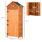 Outsunny 84 x 52cm Garden Shed 4-Tier Wooden Garden Outdoor Shed 3 Shelves Utility Gardener Cabinet Lockable Double Doors Tool Kit Storage - anydaydirect