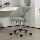 HOMCOM Teddy Fleece Swivel Office Chair - Grey - anydaydirect