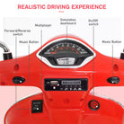 HOMCOM Kids' Motorcycle Ride-On: 6V with LED Illumination, Safe and Thrilling, Crimson - anydaydirect