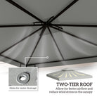 Outsunny 3(m) Gazebo Top Cover Double Tier Canopy Replacement Pavilion Roof Light Grey - anydaydirect