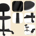 HOMCOM Small Armless Office Chair - Black - anydaydirect