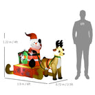 HOMCOM Inflatable Santa, Polyester, 122H cm-Multicolour - anydaydirect