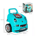 HOMCOM Kids Truck Engine Toy Set, Educational Car Service Station Playset, Take Apart Workshop, w/ Steering Wheel, for 3-5 Years Old Teal Green - anydaydirect