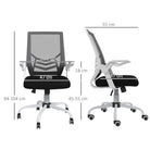 Vinsetto Mesh Office Chair, Computer Desk Chair with Flip-up Armrests, Lumbar Back Support and Swivel Wheels, Black - anydaydirect