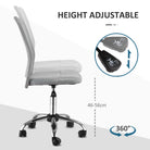 Vinsetto Office Chair, Armless Desk Chair, Adjustable Computer Swivel Chair with Rolling Wheels and Mesh Back for Home Work Study, Grey - anydaydirect
