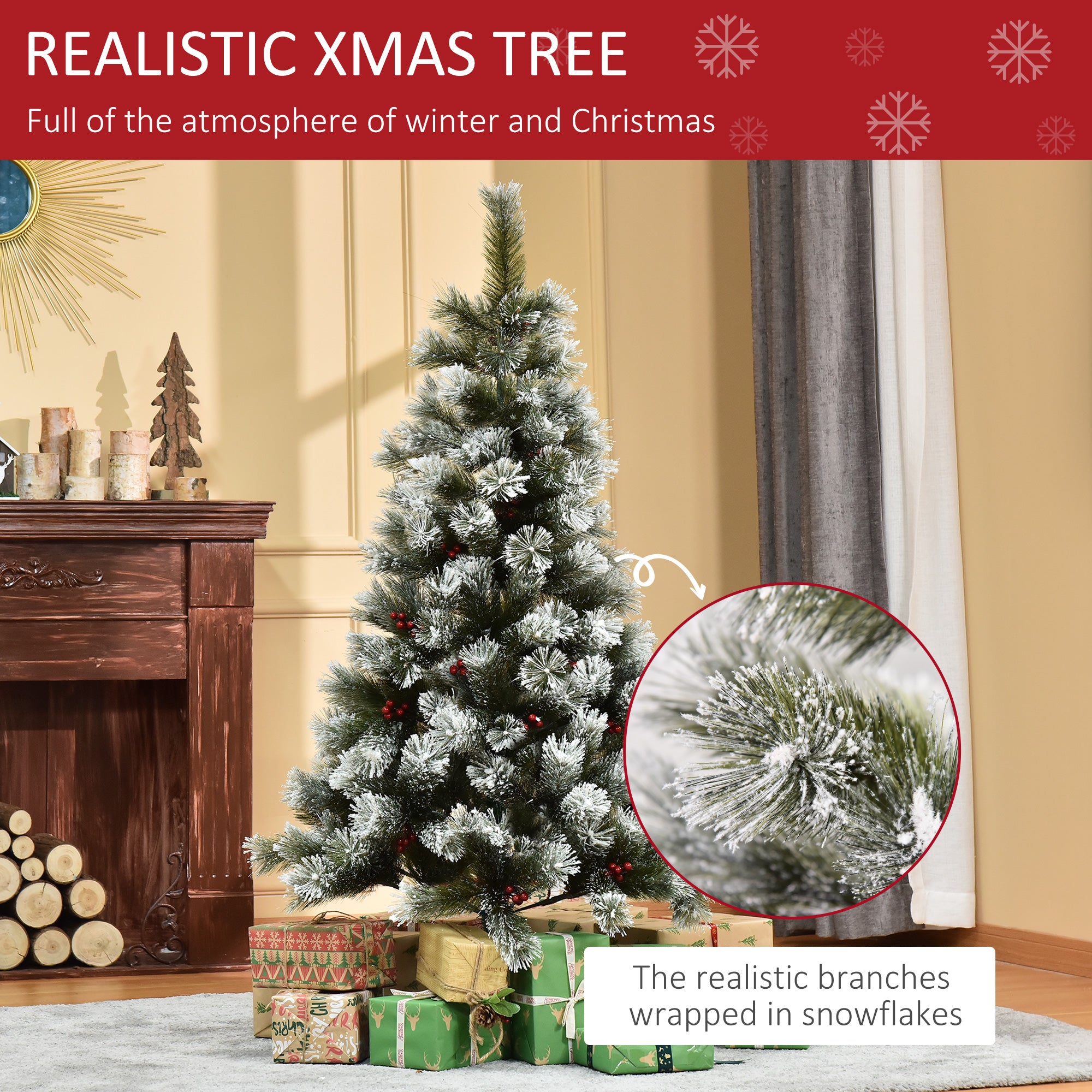 HOMCOM Christmas Tree, 150H cm-Green - anydaydirect