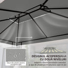 Outsunny Gazebo Roof Replacement, for 3 x 4m Frames - Light Grey - anydaydirect