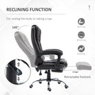 HOMCOM PU Leather Executive Office Chair, High Back Swivel Chair with Retractable Footrest, Adjustable Height, Reclining Function, Brown - anydaydirect
