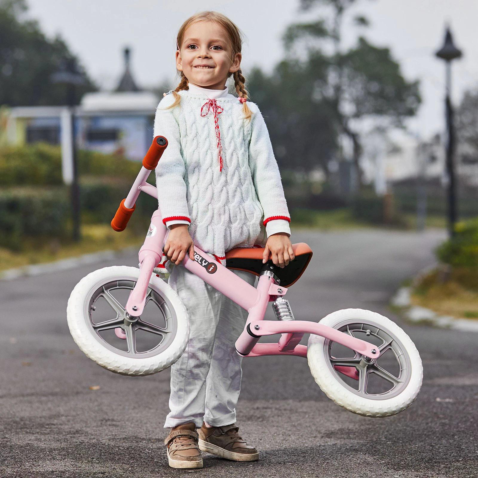 HOMCOM Balance Bike for Toddlers, No Pedal Training Bicycle for Walking Skills Development, Pink - anydaydirect
