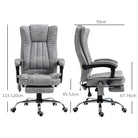 Vinsetto Office Chair with Massage and Heat, Microfibre Reclining Computer Desk Chair with Footrest and Adjustable Height, Swivel Wheels for Home Office, Grey - anydaydirect