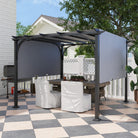 Outsunny 3 x 3(m) Outdoor Pergola, Garden Pergola Gazebo with Adjustable Canopy, Grey - anydaydirect
