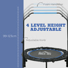 HOMCOM 40" Foldable Mini Fitness Trampoline, with Adjustable Foam Handle, Blue - anydaydirect