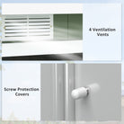 Outsunny 9 x 4.5 ft Pent Roof Metal Garden Storage Shed Corrugated Steel Tool Box with Foundation Ventilation & Doors, Light Green - anydaydirect