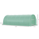 Outsunny Large Polytunnel Walk In Greenhouse, Plant Gardening Tunnel Green House with Metal Hinged Door, Galvanised Steel Frame & Mesh Windows, Green (3 x 6 m) - anydaydirect