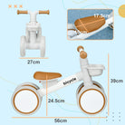 AIYAPLAY Kids Balance Bike for 1-3 Years Old with Adjustable Seat, Silent Wheels, White - anydaydirect