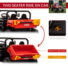 HOMCOM 12V Two-Seater Kids Electric Ride-On Car, with Electric Bucket, Remote Control - Red - anydaydirect