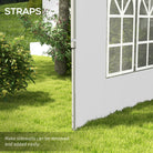 Outsunny Gazebo Side Panels, Sides Replacement with Window for 3x3(m) or 3x4m Pop Up Gazebo, 2 Pack, White - anydaydirect