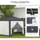 Outsunny 4M Hexagon Gazebo, Netting Party Tent, Patio Canopy Outdoor Event Shelter for Activities, Shade Resistant, Dark Grey - anydaydirect