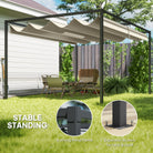 Outsunny 3x2m Metal Pergola with Retractable Roof, Garden Gazebo Canopy Shelter for Outdoor, Patio, Cream White - anydaydirect