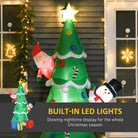 HOMCOM 7ft Tall Christmas Inflatable Tree LED Lighted with Santa Claus Snowman and Gift Box for Home Indoor Outdoor Garden Lawn Decoration Party Prop - anydaydirect